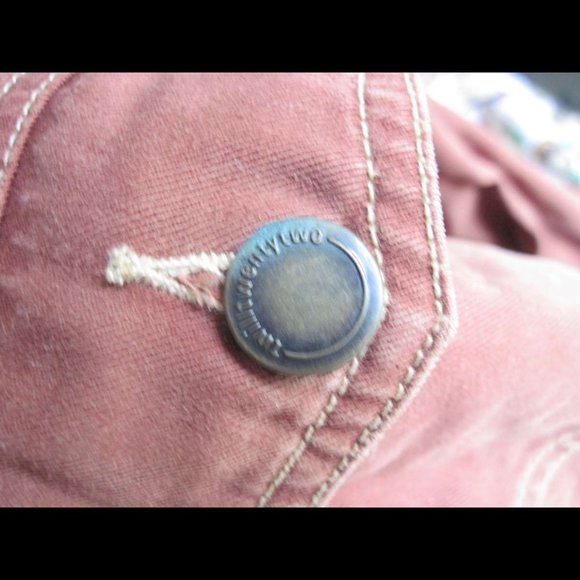 TwillTwentyTwo Fur Trim Rust Orange Button Jacket - Picture 9 of 12